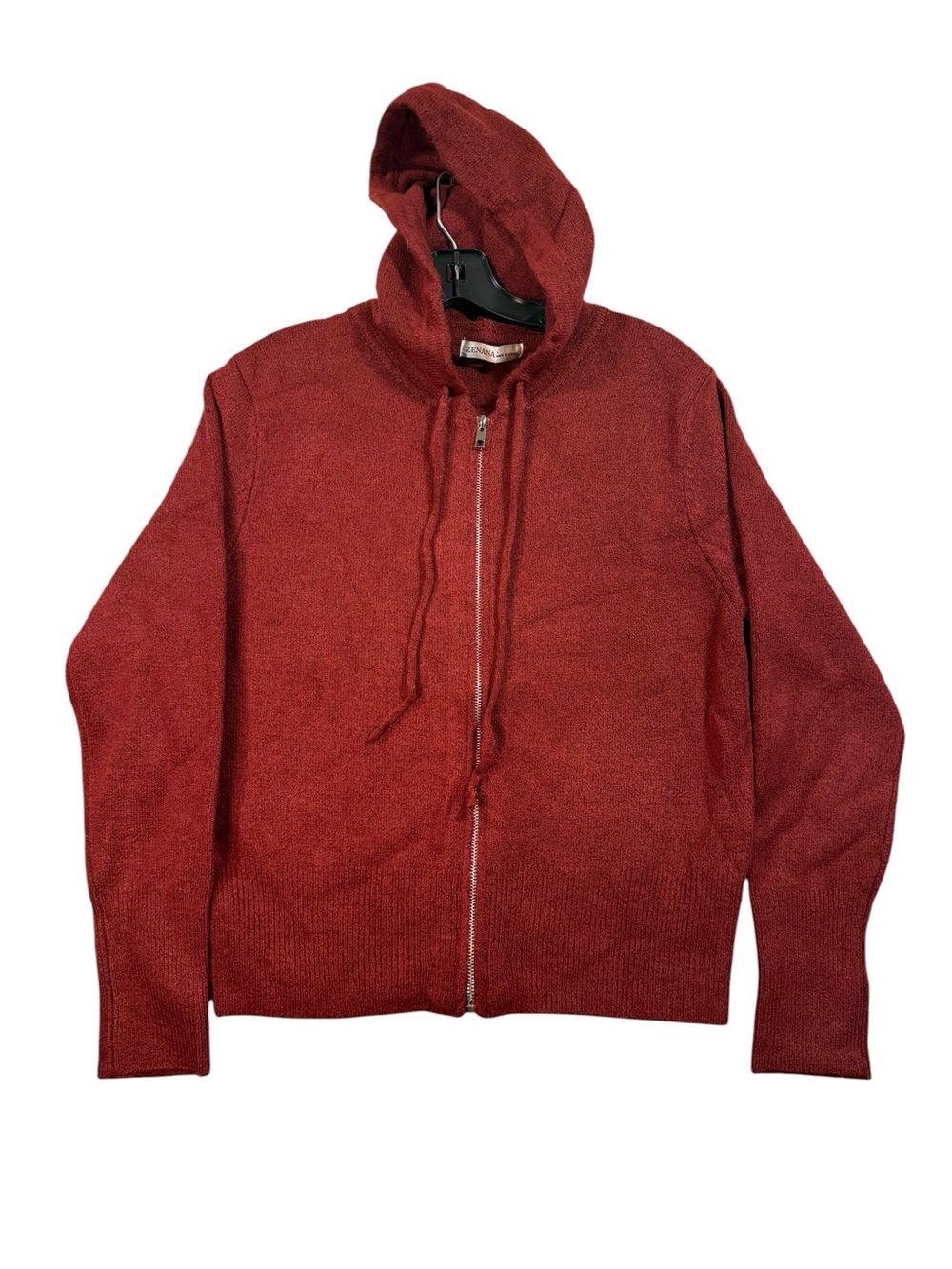 Zenana Knit Full Zip Hoodie Sweater Burgundy Marled Soft Stretch TW-2608D4 NWT L - Picture 8 of 8